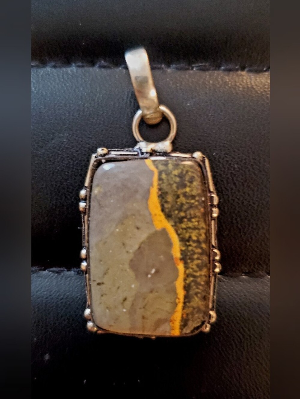 Handcrafted Sterling Silver Bumblebee Jasper Statement Pendant